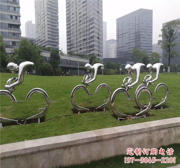 泸州不锈钢自行车雕塑美丽的艺术绽放