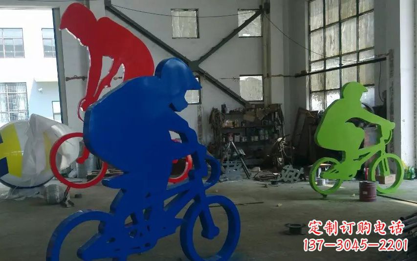 泸州不锈钢骑自行车的运动雕塑