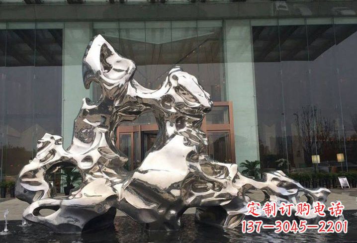 泸州精美太湖石雕塑,不锈钢企业的杰作