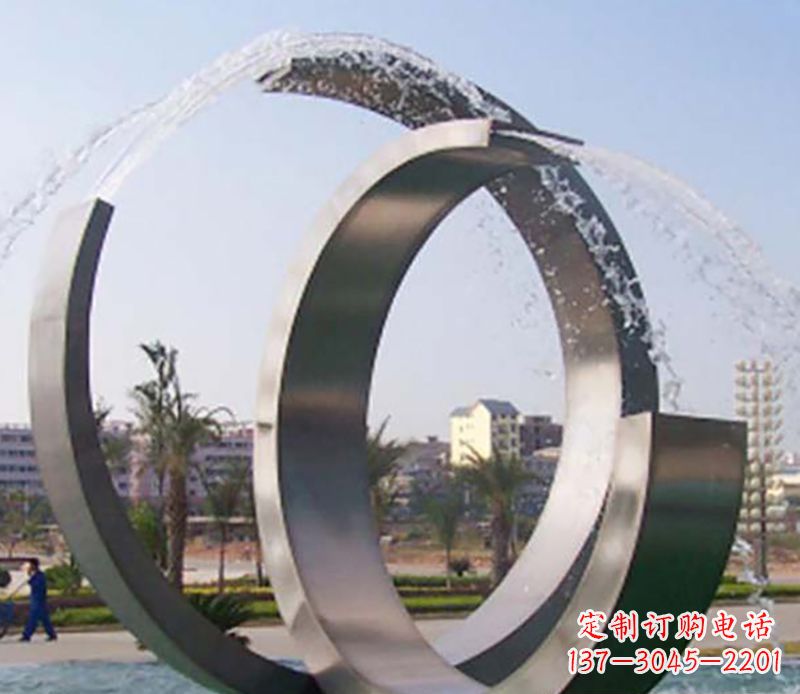 泸州不锈钢情侣戒指雕塑象征爱情的永恒之物