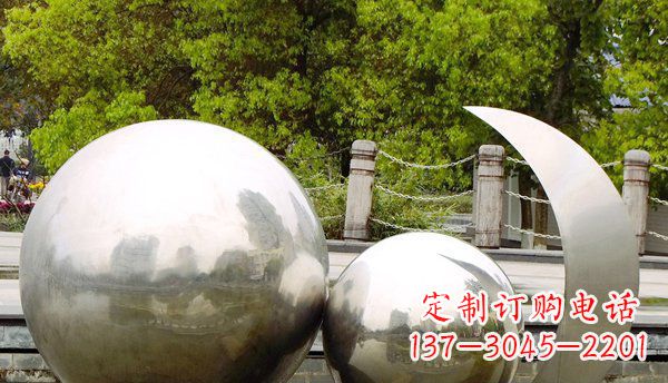 泸州不锈钢球形地球月亮雕塑精美的艺术之作