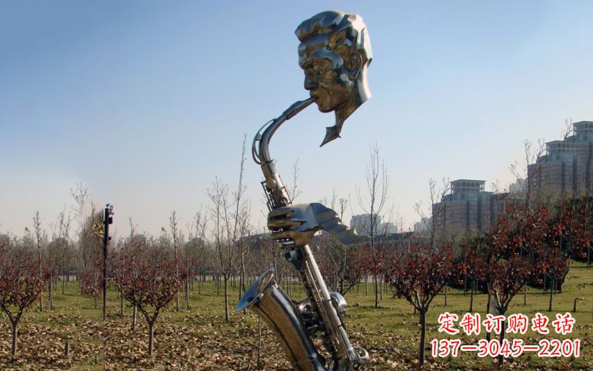 泸州不锈钢萨克斯雕塑流动的美丽