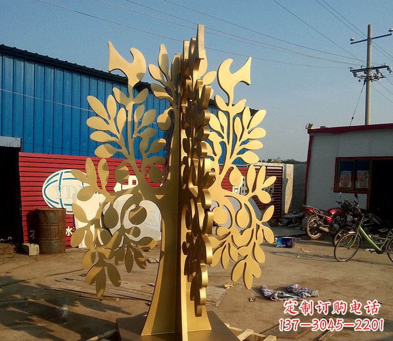 泸州不锈钢树叶园林景观雕塑——美妙绝伦的艺术之作