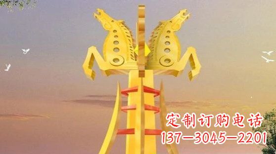 泸州不锈钢双马雕塑雕塑艺术的精美之作