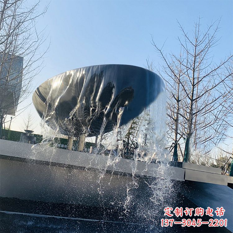 泸州不锈钢水钵瀑布喷泉雕塑艺术与美感的完美结合