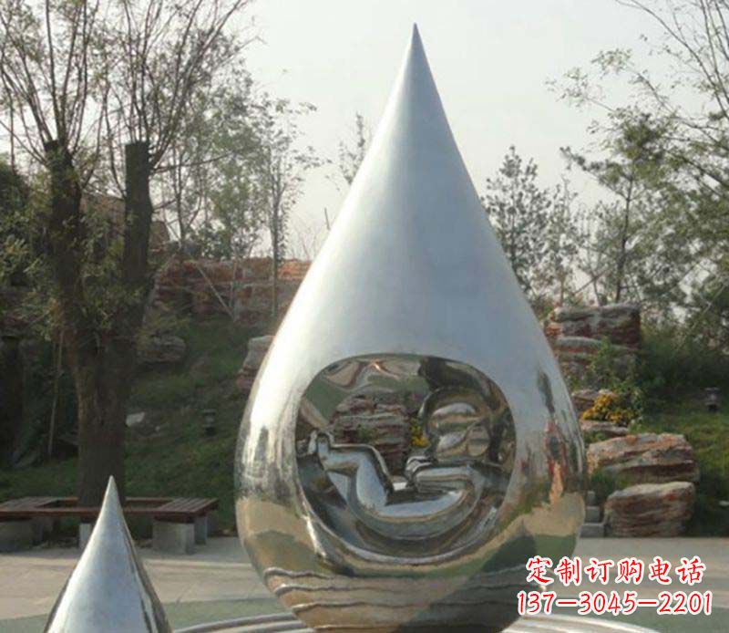 泸州不锈钢水滴雕塑精致简约的艺术之美