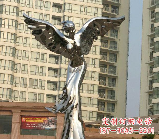 泸州不锈钢天使雕塑传递温暖的祝福