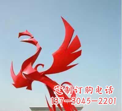 泸州不锈钢铁艺凤凰雕塑美丽的象征