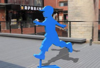 泸州儿童雕塑不锈钢跑步儿童雕塑