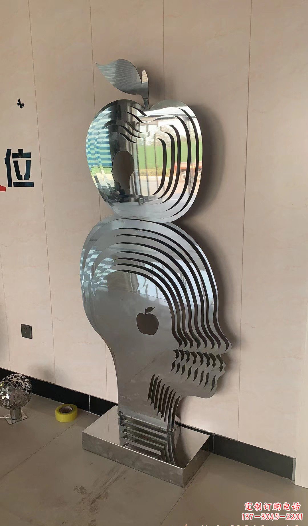 泸州精美不锈钢苹果雕塑