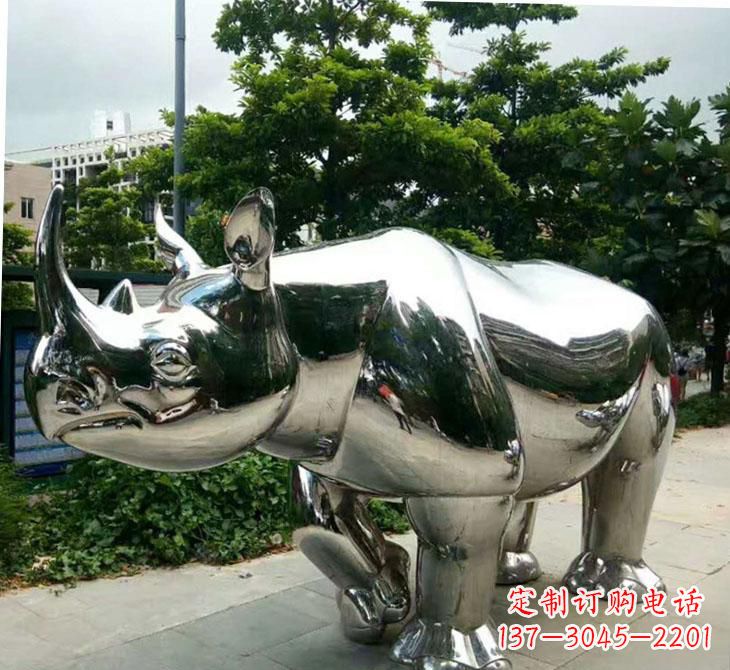 泸州不锈钢犀牛雕塑传承自然之美