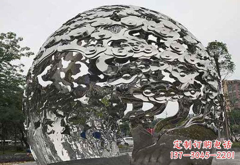 泸州不锈钢祥云镂空球拱门雕塑
