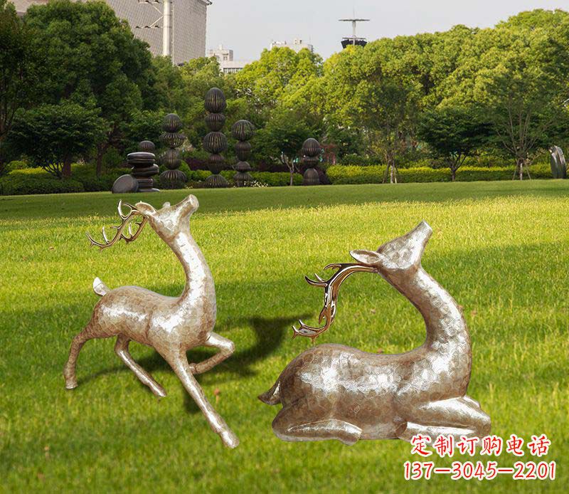 泸州不锈钢麋鹿雕塑彰显艺术精美