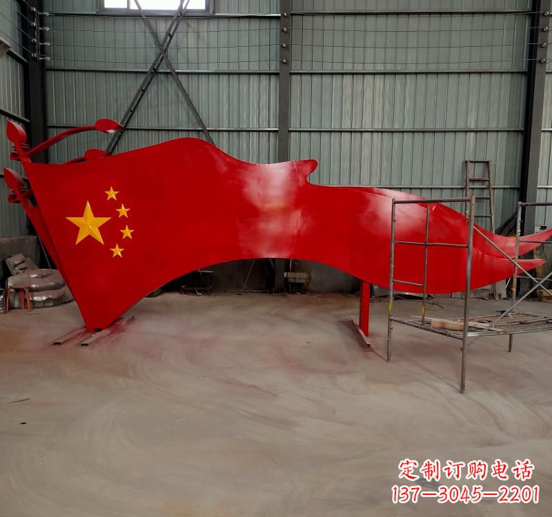 泸州不锈钢校园党旗雕塑传承红色基因