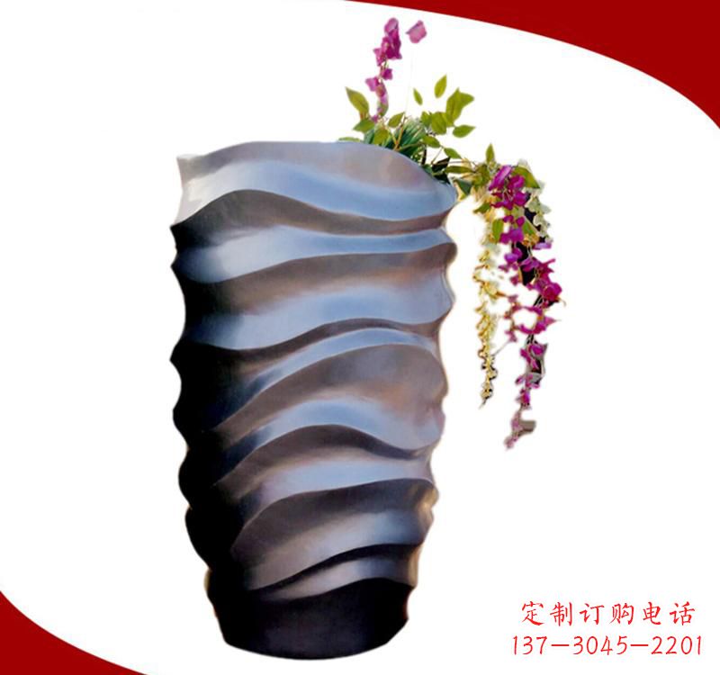 泸州不锈钢校园景观花盆雕塑美化校园环境
