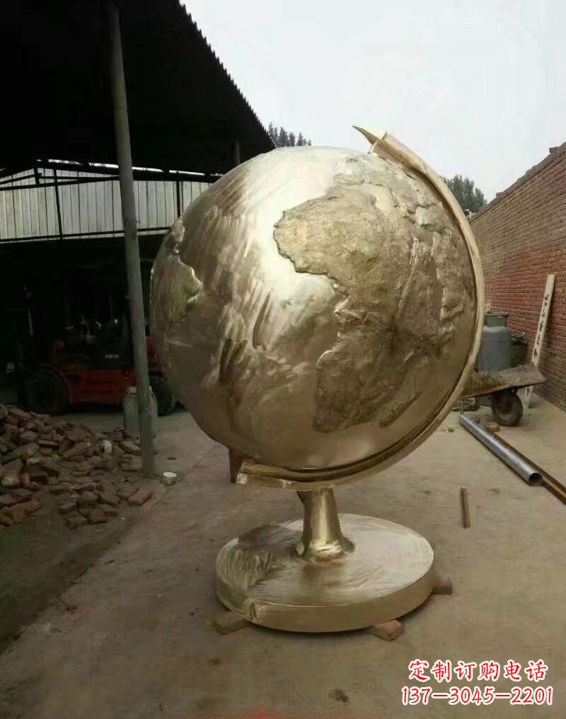泸州不锈钢地球仪雕塑象征地球家园