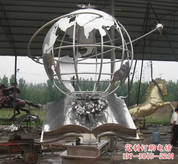 泸州不锈钢地球仪雕塑精美的自然之美