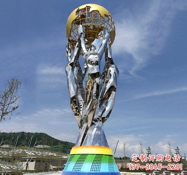 泸州不锈钢艺术地球仪雕塑精美的艺术装置