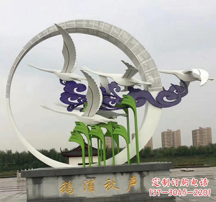 泸州不锈钢艺术——仙鹤雕塑