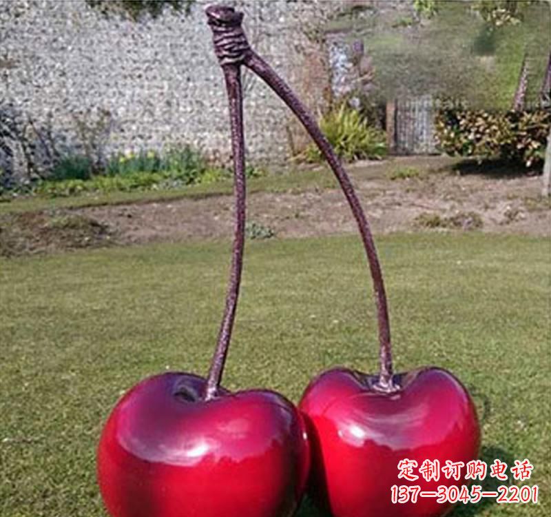 泸州不锈钢樱桃雕塑传承美好记忆
