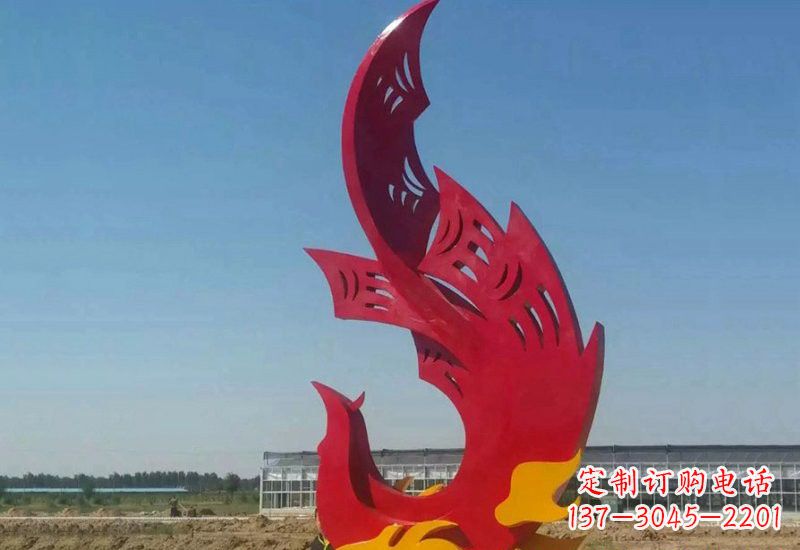泸州凤凰雕塑传承不锈钢园林艺术