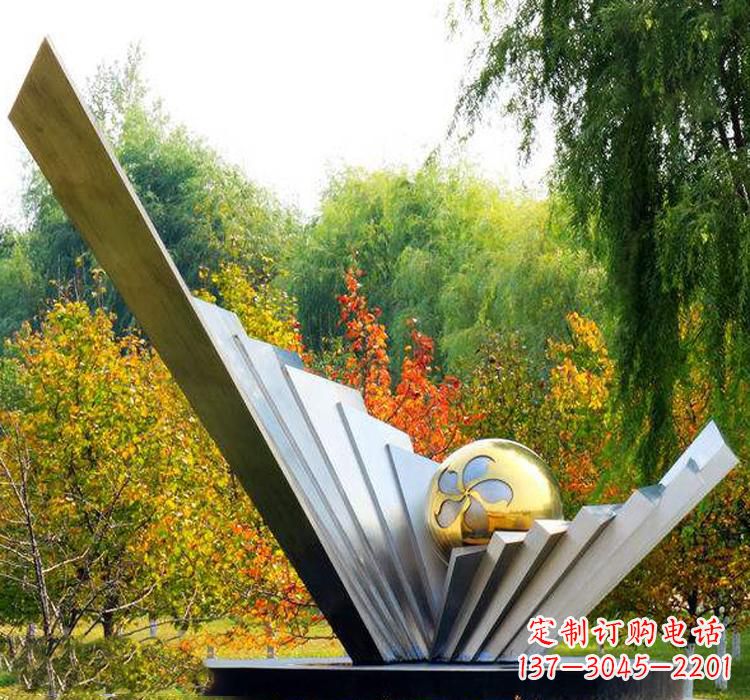 泸州不锈钢扇贝雕塑美丽的自然景观