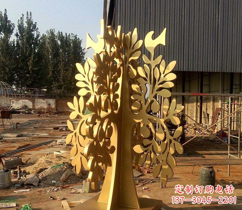 泸州不锈钢树叶雕塑艺术的精美表现