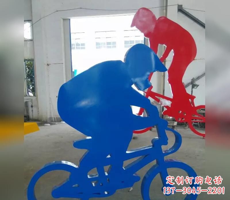 泸州不锈钢运动骑·精美自行车雕塑