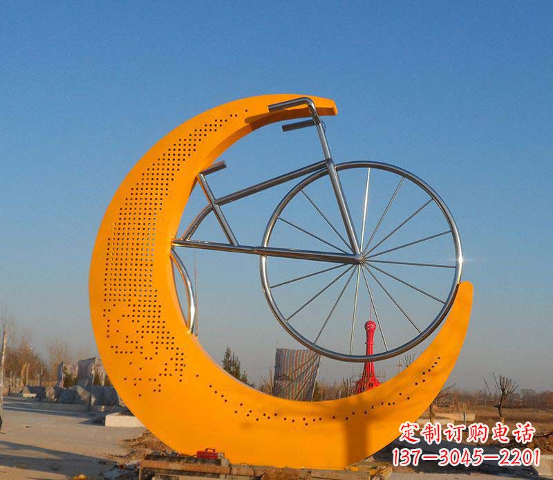 泸州不锈钢自行车雕塑一次性看到的艺术经典