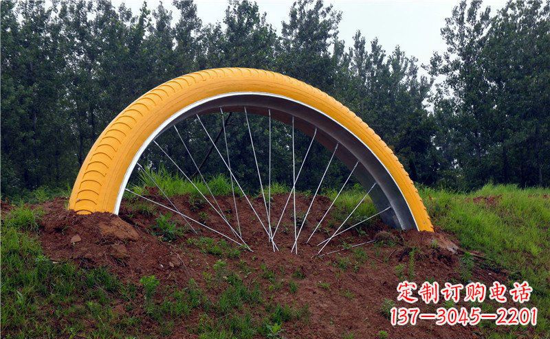泸州不锈钢自行车雕塑——景观美化的象征