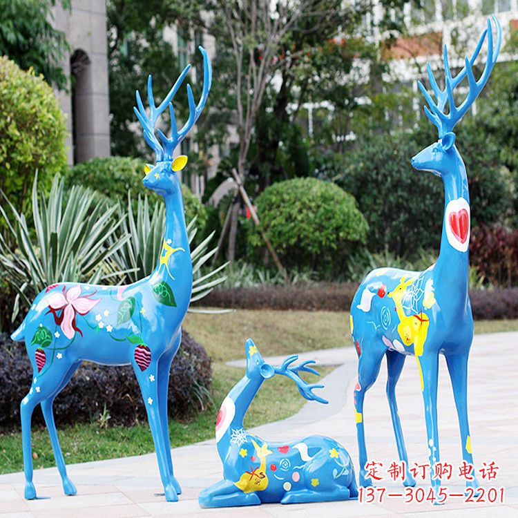 泸州精美绝伦的动物雕塑——玻璃钢彩绘鹿