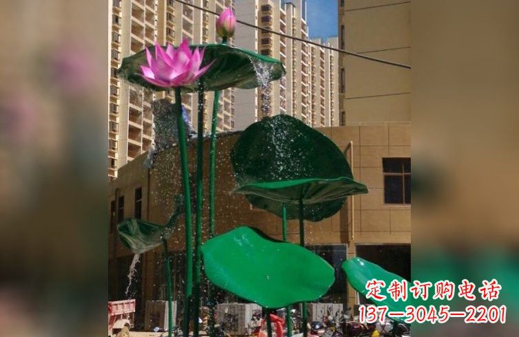 泸州彩色不锈钢荷花雕塑美丽而富有寓意