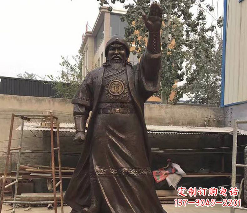 泸州传承民族英雄——成吉思汗铜雕