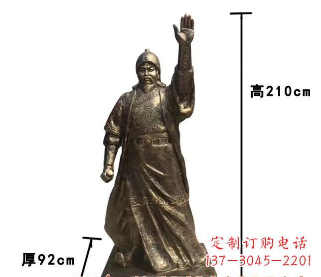 泸州成吉思汗象征蒙古民族英雄气概的铜雕
