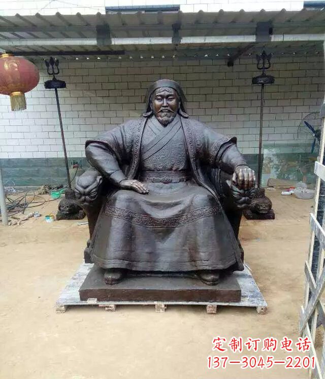 泸州成吉思汗铜雕古代伟人