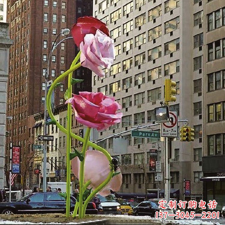 泸州美丽的城市玫瑰雕塑