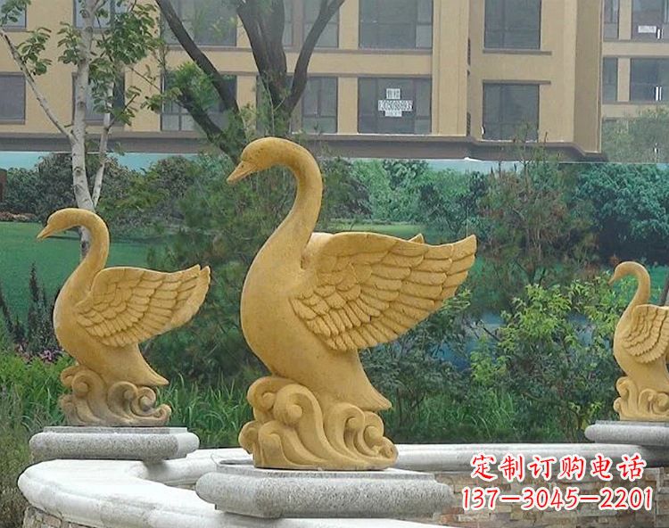 泸州天鹅雕塑美丽的园林装饰