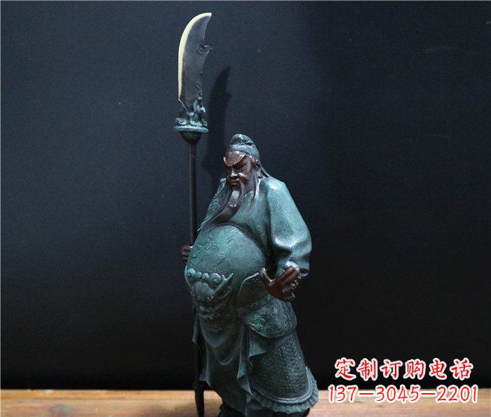 泸州玻璃钢仿铜关公雕塑