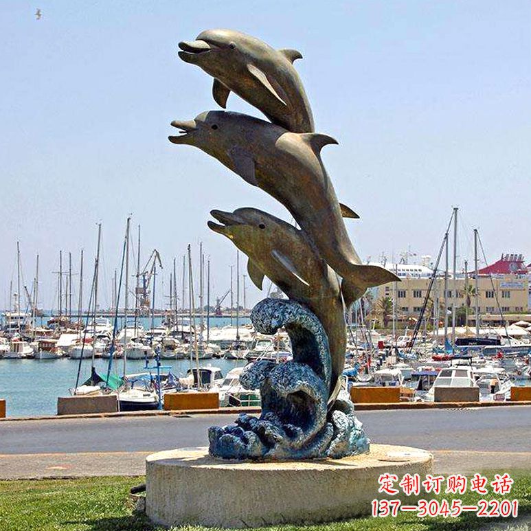 泸州海豚铜雕塑传承海洋文化