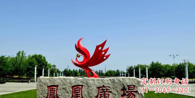 泸州不锈钢凤凰雕塑奔放优雅的艺术之作