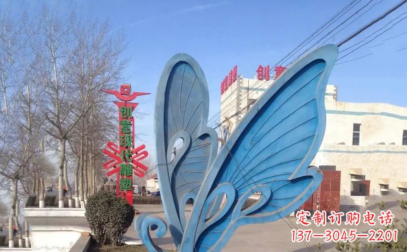 泸州抽象不锈钢蝴蝶雕塑把美丽永久定格