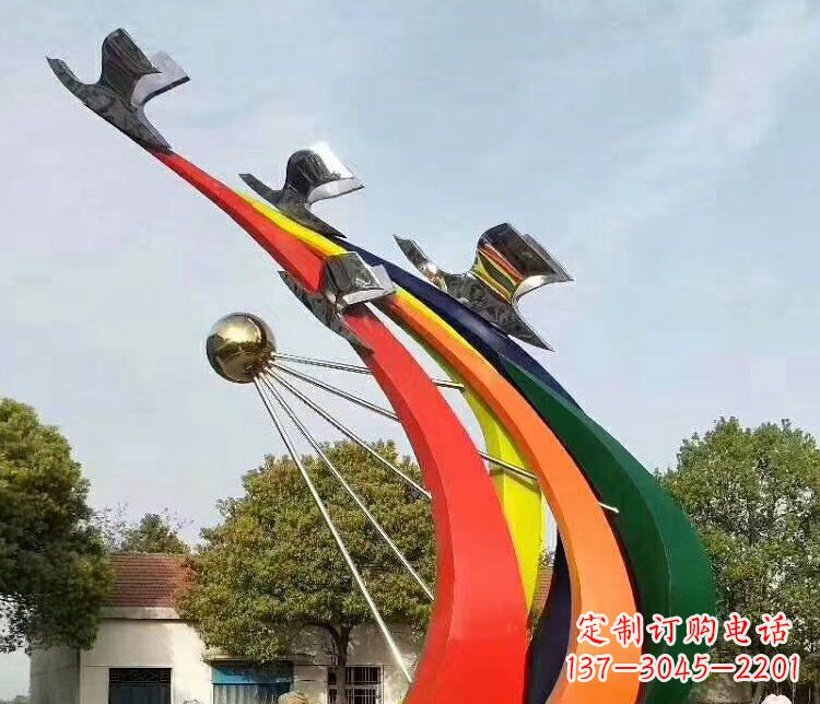 泸州抽象和平鸽和太阳校园不锈钢雕塑