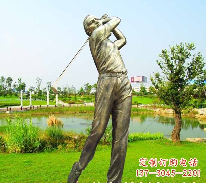 泸州打高尔夫球人物铜雕222