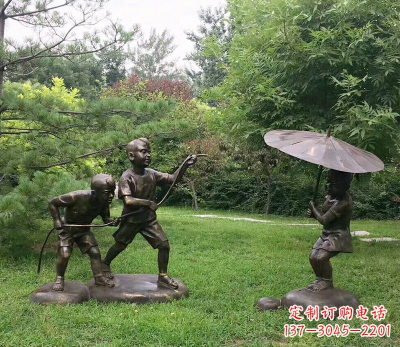 泸州纪念儿童的美好时光——铜雕塑