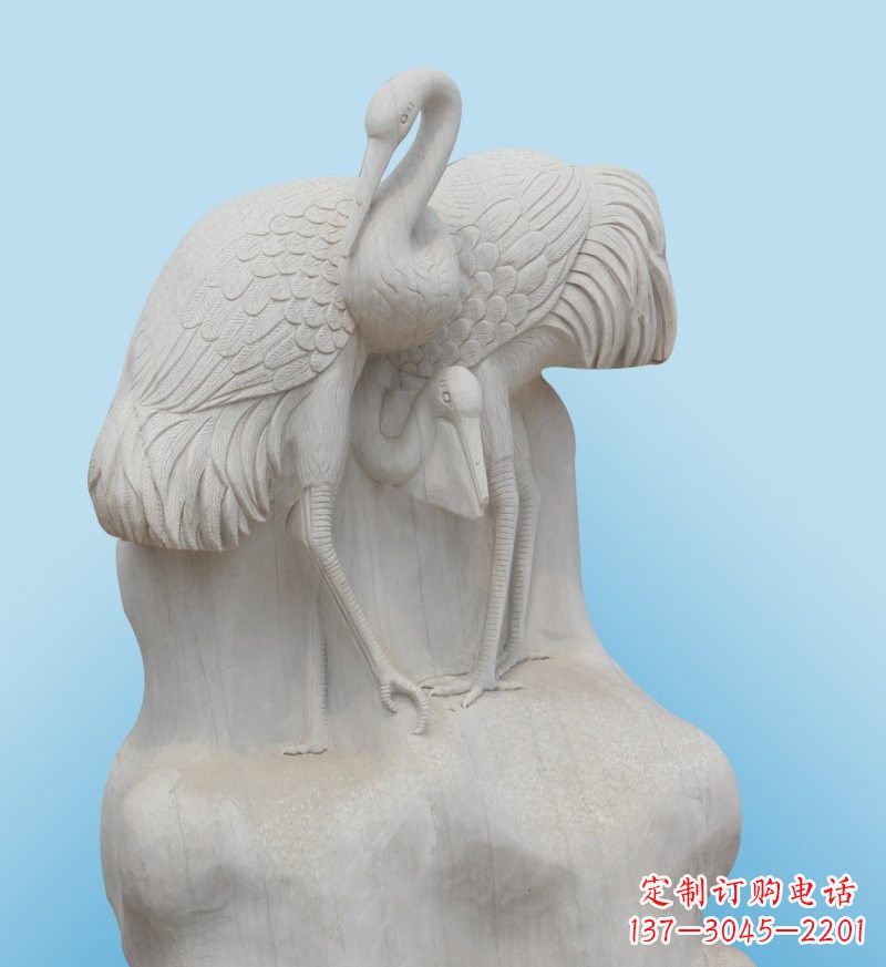 泸州大理石制作的丹顶鹤雕塑