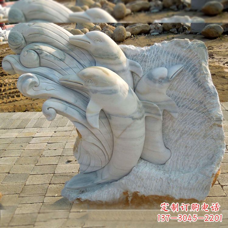 泸州海豚雕塑以大理石精美绝伦