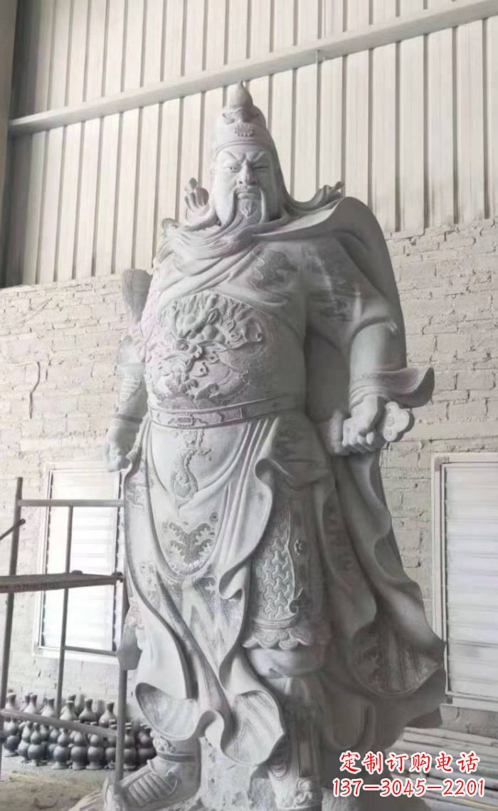 泸州大理石关公雕塑,精美绝伦