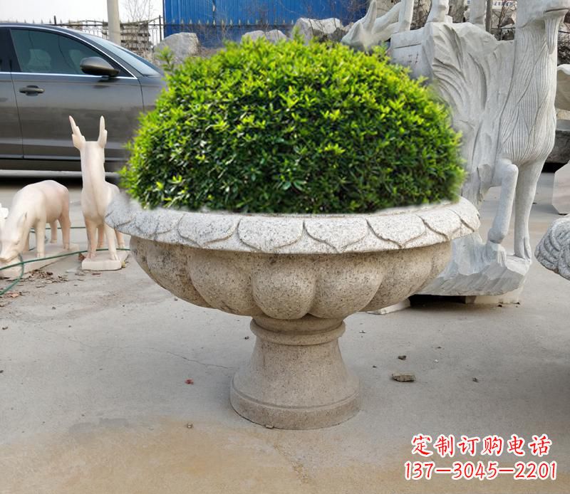 泸州优雅大理石花盆雕塑