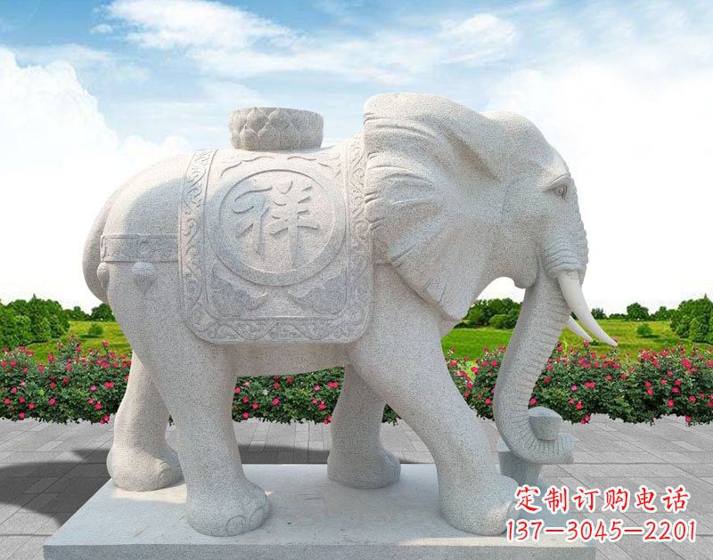泸州精美大理石大象雕塑