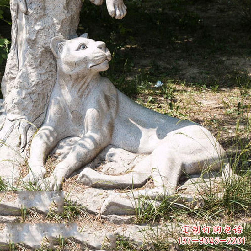 泸州风采灵动的大理石金钱豹雕塑